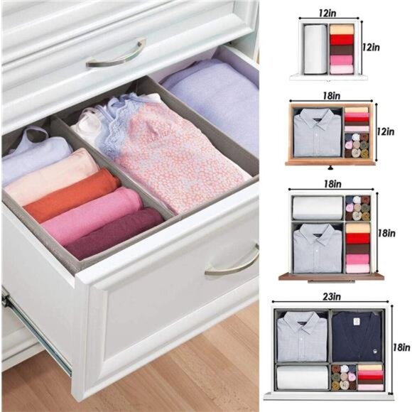 foldable drawer organizers closet storage bins underwear sock clothes divider se - Picture 4 of 8
